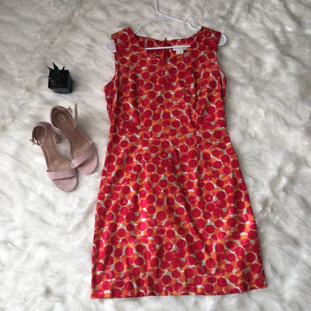 CDC orange red polka dot dress